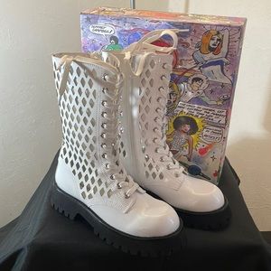 Jeffrey Campbell White Demode Boots 7